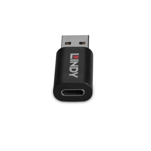 Lindy 71264 Cambiador de Género USB Type A a USB Type C Negro