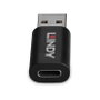 Lindy 71264 Cambiador de Género USB Type A a USB Type C Negro