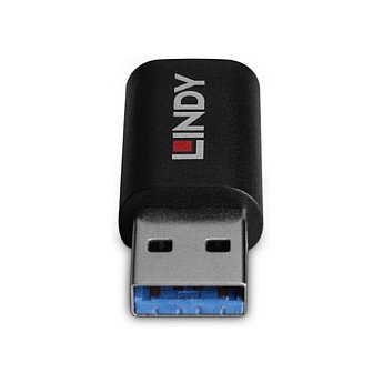 Lindy 71264 Cambiador de Género USB Type A a USB Type C Negro