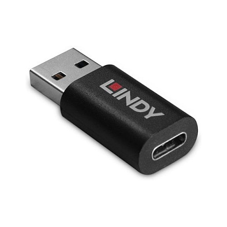 Lindy 71264 Cambiador de Género USB Type A a USB Type C Negro