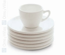 Costa Verde Taza Conica Té 15 cl, Taza de Porcelana para Té, Diámetro 8 cm (Set de 6)