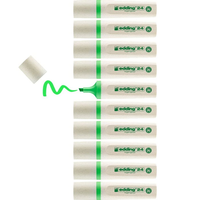 Edding Marcador Fluorescente EcoLine Verde Claro (Set de 10)