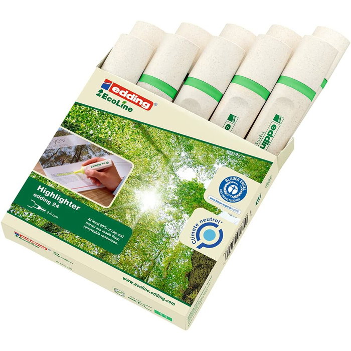 Edding Marcador Fluorescente EcoLine Verde Claro (Set de 10)