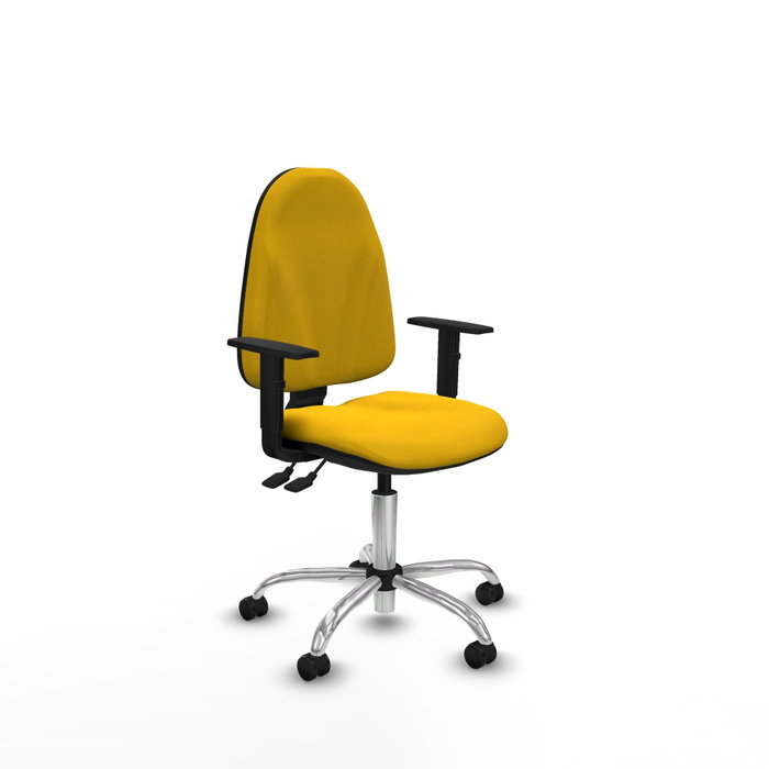 PIQUERAS Y CRESPO Silla de oficina Algarra con mecanismo Asincro y Brazos 1D, Amarillo PIQUERAS Y CRESPO Silla de oficina Algarra con mecanismo Asincro y Brazos 1D, Amarillo