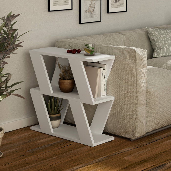 Hanah Home Mesa Auxiliar Blanca 60x57x22 cm Diseño Moderno Escandinavo Tablero Melamina Hanah Home Mesa Auxiliar Blanca 60x57x22 cm Diseño Moderno Escandinavo Tablero Melamina
