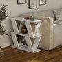 Hanah Home Mesa Auxiliar Blanca 60x57x22 cm Diseño Moderno Escandinavo Tablero Melamina