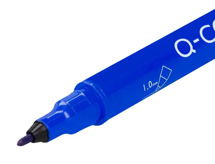 Q-connect Rotulador Permanente Doble Punta Azul 0,4 mm y 1 mm
