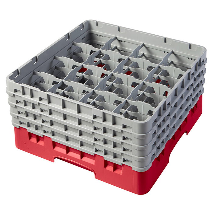 CAMBRO - 16S800-163 - Cesta de lavado 16 comp. 4 alturas - 10,9 cm Ø máx. - alt. máx. 21,7 cm - 50 x 50 x 26,7 cm - Rojo CAMBRO - 16S800-163 - Cesta de lavado 16 comp. 4 alturas - 10,9 cm Ø máx. - alt. máx. 21,7 cm - 50 x 50 x 26,7 cm - Rojo