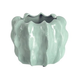 Macetero Turquesa Cerámica Decoración 30 X 30 X 29 cm