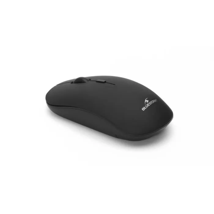 Bluestork Ratón Inalámbrico M-WL-OFF100-BLACK 2,4g + Bluetooth Recargable Compatible con Mac y Windows