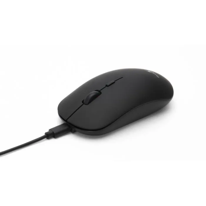 Bluestork Ratón Inalámbrico M-WL-OFF100-BLACK 2,4g + Bluetooth Recargable Compatible con Mac y Windows