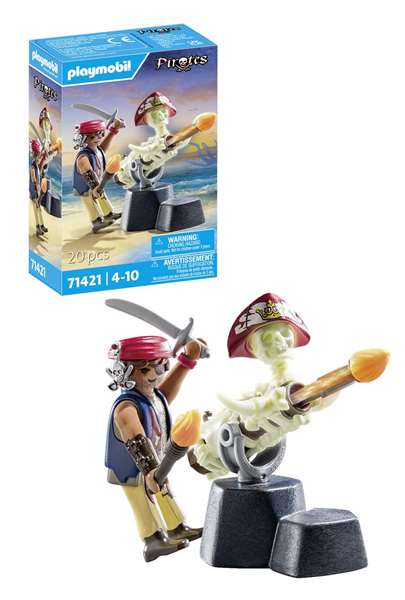 Playmobil Figura Artillero Pirata Pirates con Cañón y Accesorios, Edad Mínima 4 Años Playmobil Figura Artillero Pirata Pirates con Cañón y Accesorios, Edad Mínima 4 Años