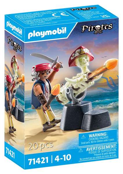 Playmobil Figura Artillero Pirata Pirates con Cañón y Accesorios, Edad Mínima 4 Años Playmobil Figura Artillero Pirata Pirates con Cañón y Accesorios, Edad Mínima 4 Años