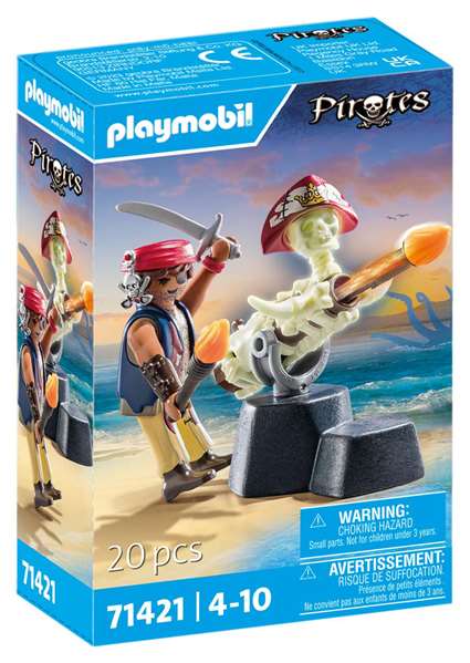 Playmobil Figura Artillero Pirata Pirates con Cañón y Accesorios, Edad Mínima 4 Años Playmobil Figura Artillero Pirata Pirates con Cañón y Accesorios, Edad Mínima 4 Años