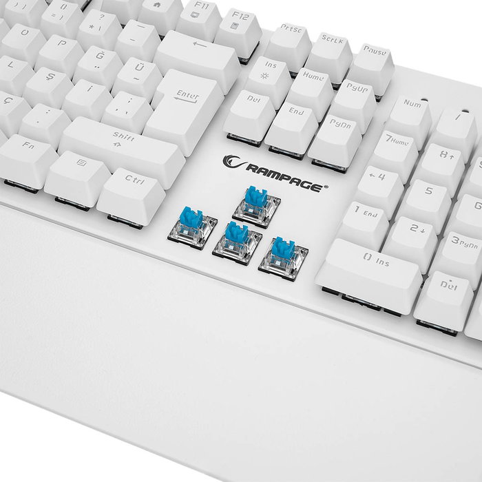 Rampage UMBRA KB-R86 Teclado Mecánico Gaming Blue Switch Blanco Layout Polaco Rampage UMBRA KB-R86 Teclado Mecánico Gaming Blue Switch Blanco Layout Polaco