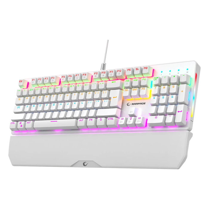 Rampage UMBRA KB-R86 Teclado Mecánico Gaming Blue Switch Blanco Layout Polaco Rampage UMBRA KB-R86 Teclado Mecánico Gaming Blue Switch Blanco Layout Polaco