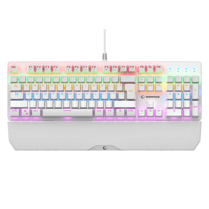 Rampage UMBRA KB-R86 Teclado Mecánico Gaming Blue Switch Blanco Layout Polaco Rampage UMBRA KB-R86 Teclado Mecánico Gaming Blue Switch Blanco Layout Polaco
