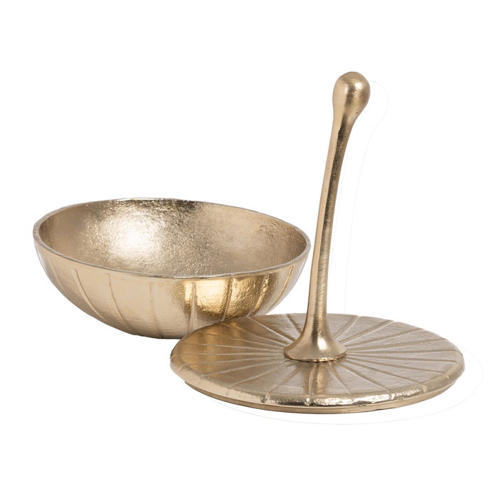 Ixia Caja Decorativa de Metal Dorado 24 x 24 x 33 cm