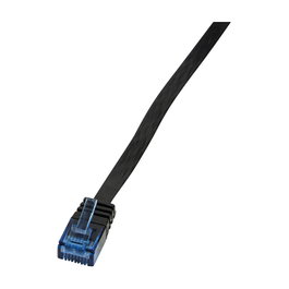 LogiLink Cable de parcheo plano Cat.5e U/UTP, 7,5m, negro