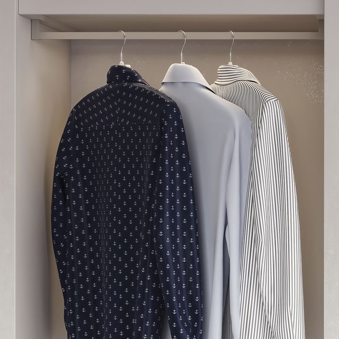 Emuca Lote de 2 barras para armario Luxe de longitud 0.75m con soportes, Aluminio y Plástico, Pintado color gris piedra