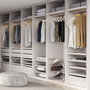 Emuca Lote de 2 barras para armario Luxe de longitud 0.75m con soportes, Aluminio y Plástico, Pintado color gris piedra