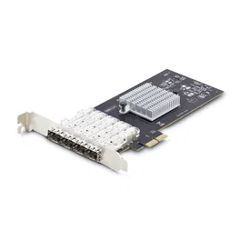 Startech Tarjeta PCIe Red Fibra Ethernet 1Gb SFP 4 Puertos Adaptador PCIe 2.0 x2 Gigabit Negro