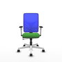 PIQUERAS Y CRESPO Silla de oficina Motilla con mecanismo Sincro/Traslack Verde y Azul