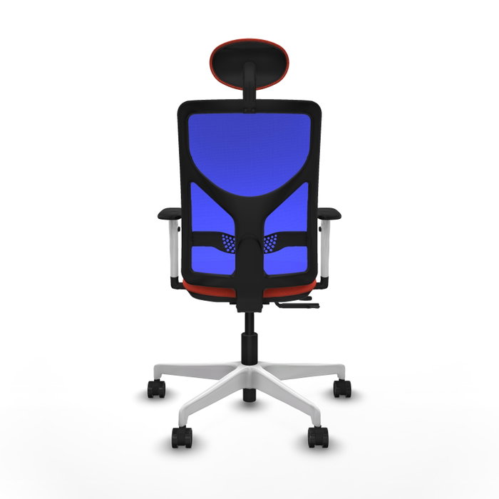 PIQUERAS Y CRESPO Silla de oficina Motilla con mecanismo Sincro/Traslack, Tela Naranja oscuro y Malla Azul