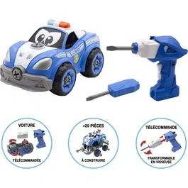 Silverlit Construye Mi Coche de Policía RC AAAOS97168, Coche Teledirigido con Tecnología Follow-me, a Partir de 2 Años