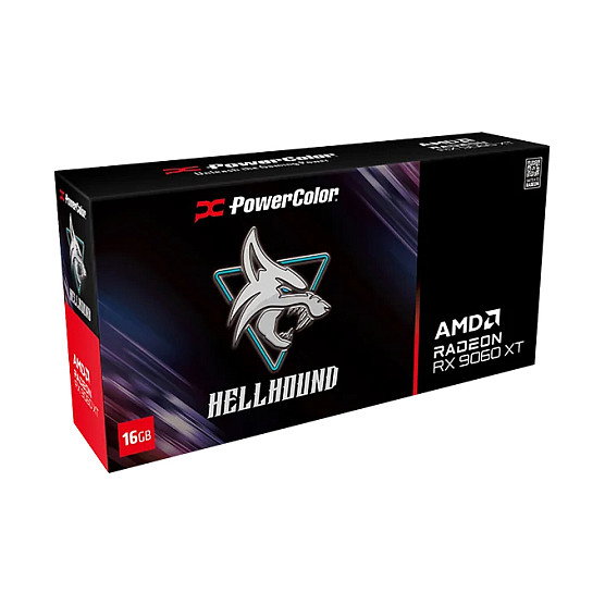 PowerColor Radeon RX 9060 XT Hellhound OC 16GB GDDR6 Tarjeta Gráfica con 3 Ventiladores PowerColor Radeon RX 9060 XT Hellhound OC 16GB GDDR6 Tarjeta Gráfica con 3 Ventiladores