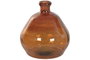 DKD Home Decor Jarrón de Cristal Reciclado Orgánico Bicolor Ámbar