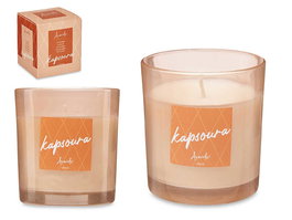 Acorde Vela Vaso 120g Jengibre, Aroma Naranja, Vidrio y Cera, Dimensiones 7x8x7 cm (Set de 12)