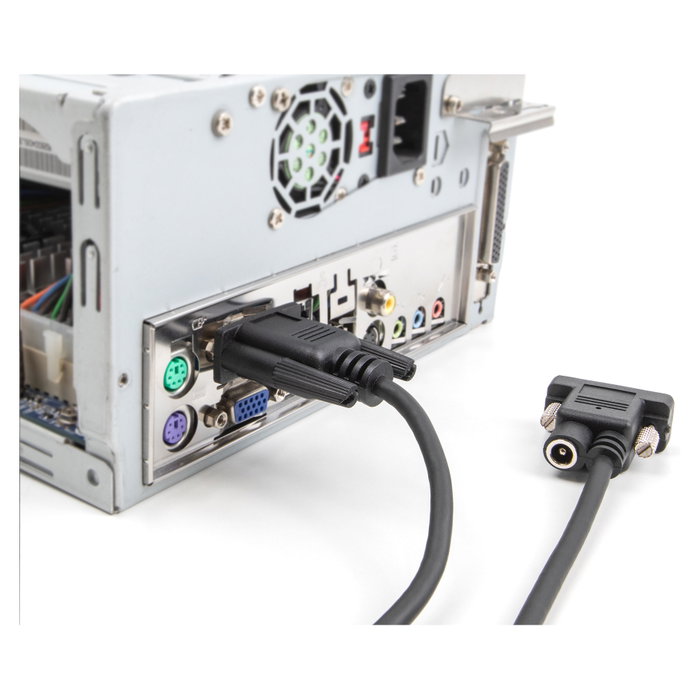 DeLOCK Cable Seriell RS-232 DB9 Hembra a DB9 Hembra con Alimentación en Pin 9, 10 m, Negro
