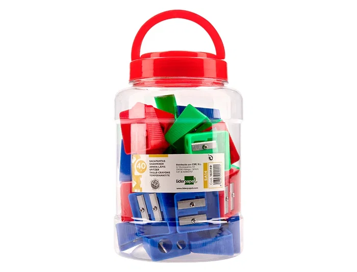 Liderpapel Sacapuntas Plástico 2 Usos Colores Surtidos