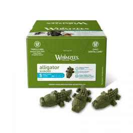Whimzees Golosina Dental Alligator para Perros Tamaño S (7-12 kg) - Lote de 150 Unidades - Snack Natural para Limpieza Dental y Mal Aliento