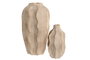 DKD Home Decor Jarrón de Gres Ondas Desgastado Beige