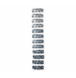 Brusi Set de 12 Clips Rectangulares Flores Grises