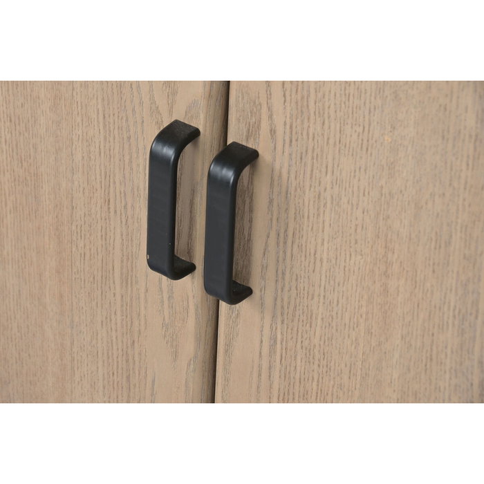 DKD Home Decor Mueble TV Curva Elegant Abeto y Metal Marrón