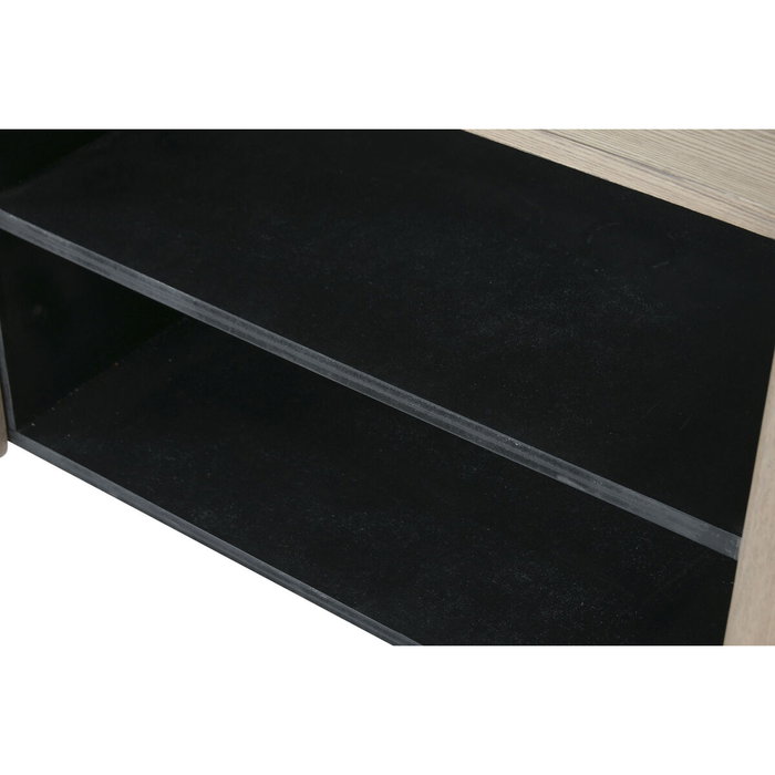 DKD Home Decor Mueble TV Curva Elegant Abeto y Metal Marrón