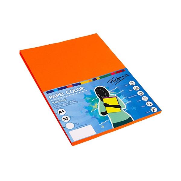 FABRISA Papel A4 Color Naranja Azafrán 80g, 100 Hojas