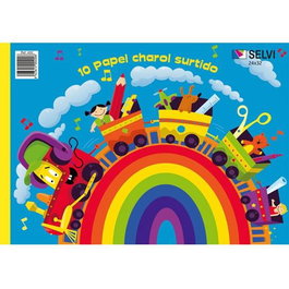 Selvi Set de 25 Cuadernos para Manualidades con 10 Pliegos de Papel Charol 24x32 cm Colores Surtidos