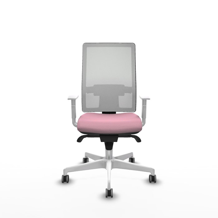 PIQUERAS Y CRESPO Silla de oficina Horna Rosa y Blanca con Mecanismo Sincro
