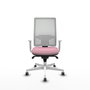 PIQUERAS Y CRESPO Silla de oficina Horna Rosa y Blanca con Mecanismo Sincro