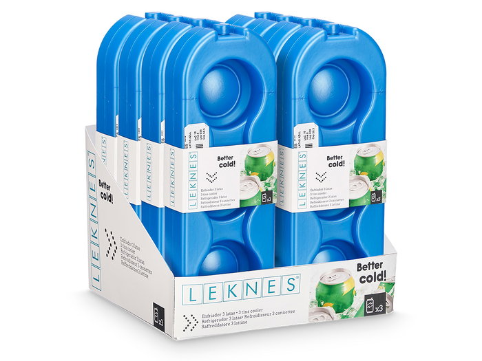 LEKNES Enfriador 3 Latas Azul 28.5 x 4 x 10 cm Plástico (PE) (Set de 16)