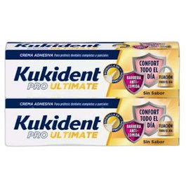 Kukident Pro Ultimate, Pegamento para Dentadura Postiza, 2 Tubos de 40 G, Sin Sabor