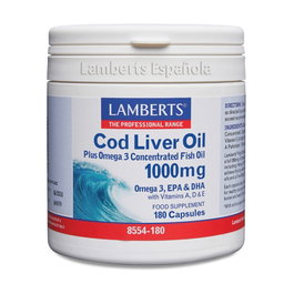 Lamberts Aceite de Hígado de Bacalao 1000 mg, 180 cápsulas