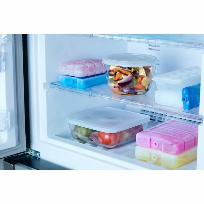 Pyrex Juego de 8 recipientes Cook & Freeze rectangulares de vidrio con tapas para congelador