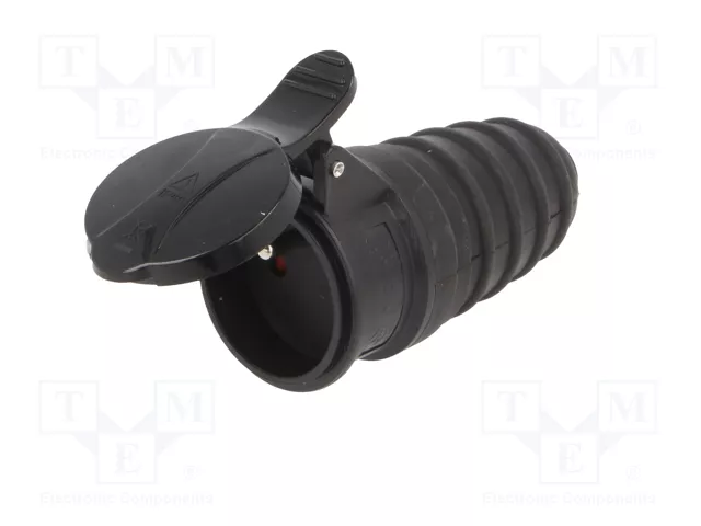 PAWBOL Tomacorriente de alimentación AC Hembra 2P+PE 16A Negro PAWBOL Tomacorriente de alimentación AC Hembra 2P+PE 16A Negro
