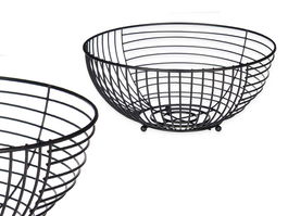 Kinvara Frutero Redondo Metal Negro 28x12x28 cm (Set de 6)