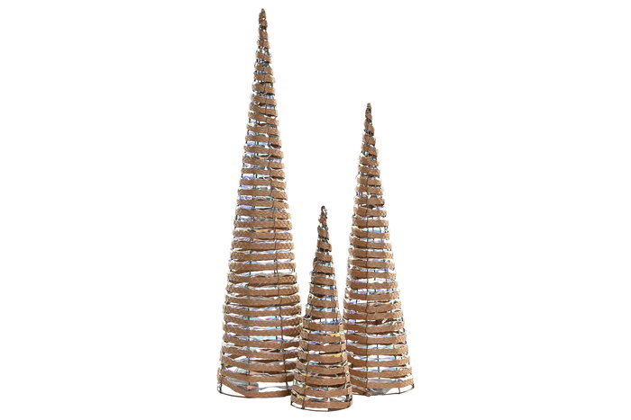 DKD Home Decor Cono Navidad Alpina Natural Multicolor 20 x 80 x 20 cm Set de 3 (2 Unidades) DKD Home Decor Cono Navidad Alpina Natural Multicolor 20 x 80 x 20 cm Set de 3 (2 Unidades)